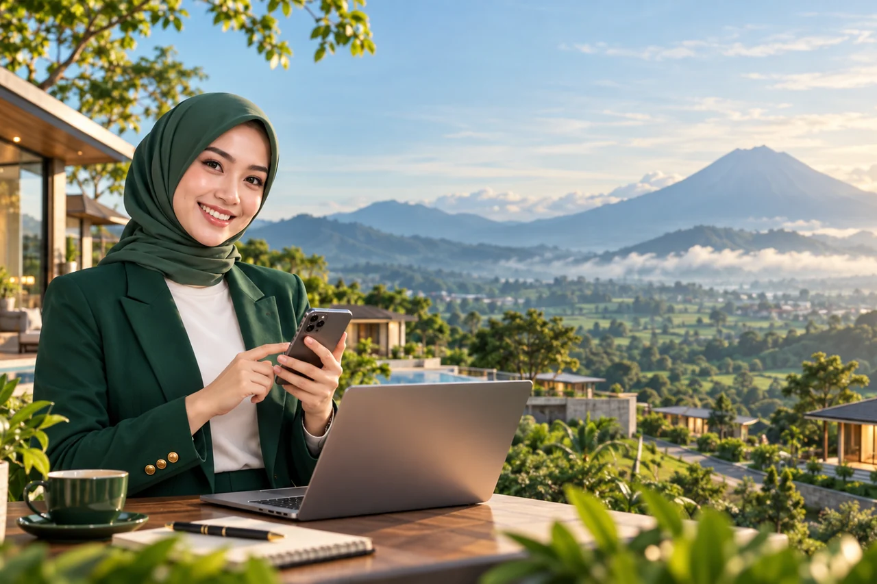Ilustrasi Marketing properti menggunakan alat bantu digital RDA LAND